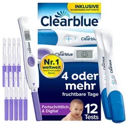 Clearblue Ovulationstest + Schwangerschaftstest Kombipack - 10 Ovulationstests & 2 Schwangerschaftstests, erkennt bis zu 4 fruchtbare Tage für Ihre besten Chancen auf eine Schwangerschaft