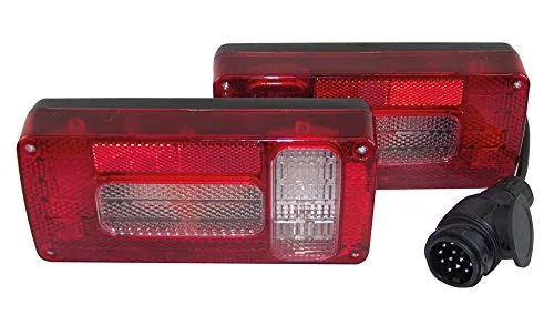 Berger & Schröter Beleuchtungssatz 13-polig - Auffahr- & Gitterrampen, perfekt für Heckträger oder Fahrradträger mit Rückfahrscheinwerfer, Bremslicht und Blinker.