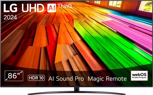 LG 86UT81006LA - 86" UHD Fernseher mit 5 Gen7 4K AI-Prozessor, HDR10 und Filmmaker Mode für kinogleiches Entertainment