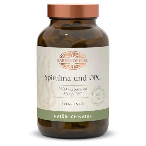 Spirulina und OPC Presslinge - 360 Stk von BÄRBEL DREXEL® - Pflanzliches Ergänzungsmittel Spirulina, reich an pflanzlichem Protein und wichtigen Vitaminen, für Dein Wohlbefinden und natürliche Vitalität.