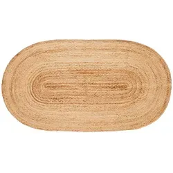 Hübsch Ovaler Teppich Interior Sage - Matratzen - Eleganter, großer ovaler Jute-Teppich (100 x 200 cm) bringt Wärme in Ihr Zuhause und passt zu jedem Einrichtungsstil.