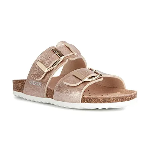 Geox Sandalen J ADRIEL GIRL in Gold, 31 - Wanderschuhe für Mädchen, atmungsaktiv und bequem, ideal für sommerliche Abenteuer im Freien.