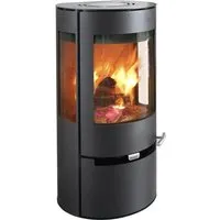 Aduro 9 Kaminofen in Schwarz mit Schublade, 6 kW - Kaminofen der Effizienzklasse A+, bietet eine elegante Lösung für wohlige Wärme und verfügt über eine praktische Schublade für Brennmaterial.