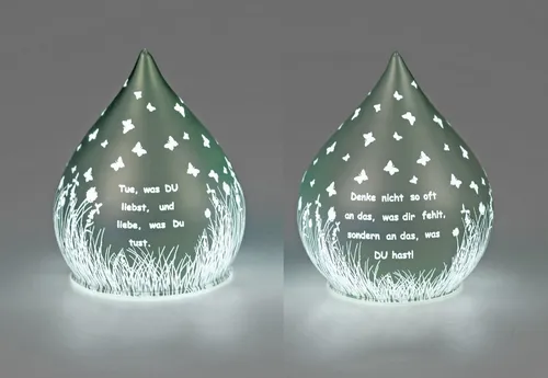 formano Deko-Tropfen Frosty-Silber mit LED-Licht und Timer 15cm - Eleganter Deko-Tropfen in Frosty-Silber und grün, ideal für stimmungsvolle Beleuchtung. Perfekt für Geburtstagsfeiern und besondere Anlässe.