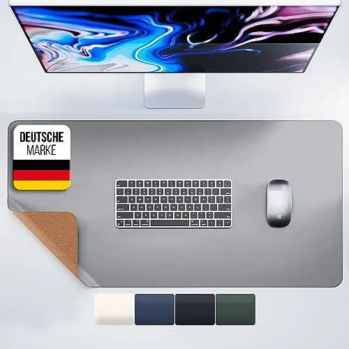 Schreibtischunterlage Leder 80x40 cm – extra dünn & rutschfest - Desk Mat & Deskmat wasserfest & schmutzabweisend - Schreibtisch Unterlage, Schreibunterlage & Tischunterlage Schreibtisch