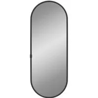 vidaXL Wandspiegel Schwarz 40x15 cm Oval - Standspiegel in ovaler Form, aus langlebigem Glas und PVC, ideal für kleine Räume und vielseitig einsetzbar in jedem Raum.