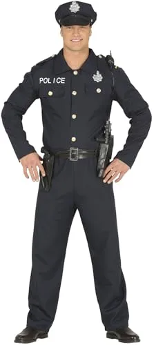 Fiestas GUiRCA Polizei Kostüm Herren - Karneval & Fasching - Kostüm-Outfits für Erwachsene: Inklusive Polizei Uniform und Hut, ideal für Karneval oder Faschingspartys. Hochwertiges Polyester für Komfort und Sicherheit.
