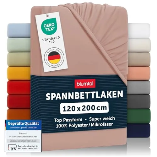 Blumtal® Spannbettlaken 120x200cm - Oekotex zertifiziertes Mikrofaser Bettlaken im 2er Set - Rosa - Hochwertiges Spannbettlaken aus Mikrofaser, perfekt für Matratzen bis 25 cm Höhe. Pflegeleicht, kein Fusseln, keine Falten. Ideal für einen angenehmen Schlaf und einfache Handhabung.