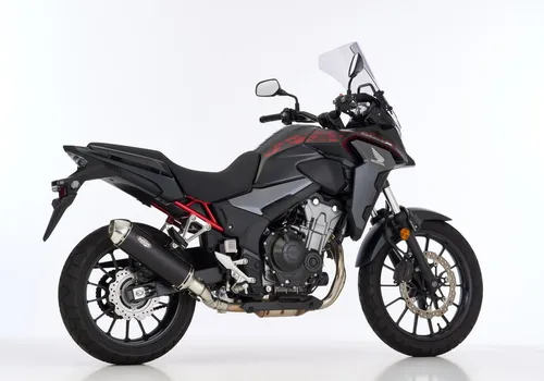 SHARK EXHAUST DSX-5 Aluminium eloxiert mit Edelstahl-Endkappe - Motorradauspuffanlage mit einzigartigem Design und kernigem Sound. Der schwarze Aluminiumendtopf kombiniert mit polierter Edelstahlendkappe sorgt für einen aggressiven Look und optimale Leistung.