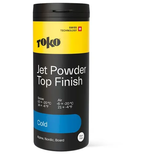 Toko Jet Powder Top Finish cold blue 30g - Fluorfreies High-End-Rennwachs für Wettkämpfer, bietet überragendes Gleiten und maximale Geschwindigkeit bei kalten bis mittleren Schneeverhältnissen.