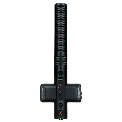 Zoom M3 MicTrak Stereo-Richtmikrofon - Audiorecorder mit 32-Bit-Float-Technologie für übersteuerungsfreies Audio, ideal für professionelle Aufnahmen mit Camcordern und Kameras.