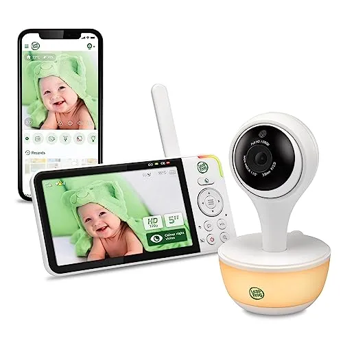 LeapFrog LF815HD Smart Video-Babyphone - Babyphone mit 5 Zoll HD-Display, Weitwinkelobjektiv und Temperatur- sowie Luftfeuchtigkeitssensor für eine sichere und entspannte Überwachung Ihres Babys.