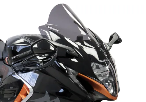 Bodystyle Racing-Scheibe Stark getönt für Suzuki GSX 1300 R Hayabusa - Verkleidungsscheiben - Hochwertige Racing-Scheibe mit ABE, reduziert Winddruck dank kuppelartiger Erhöhung, ideal für sportliche Fahrer.