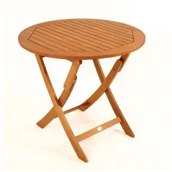 CAPRI Klapptisch 80x80 - Faltbarer Gartentisch aus Eukalyptus - Camping-Möbel: Faltbarer Tisch mit FSC-zertifiziertem Eukalyptusholz, ideal für Balkon und Terrasse, modern und platzsparend.