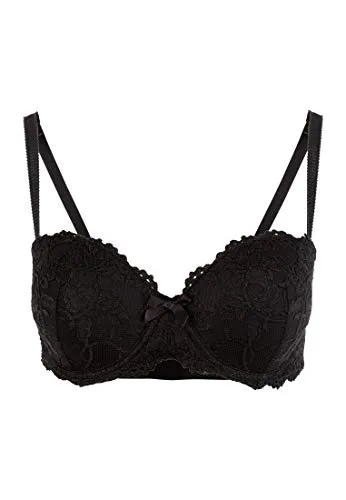 Balconnet-BH VIVANCE, Damen, Gr. 85, Cup A, Schwarz - Funktionsunterwäsche mit aufregender Spitze und herausnehmbaren Push-up-Kissen für verführerischen Halt. Vielseitig tragbar: mit oder ohne Träger für jeden Anlass.