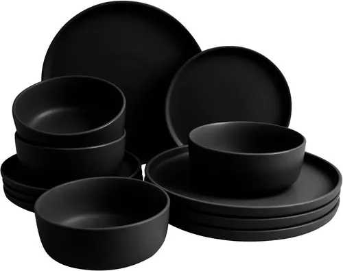 LeGer Home by Lena Gercke Tafelservice Geschirr-Set, Service Belli (12-tlg) für 4 Personen - Tafelservice aus Steingut im Scandi Style, mikrowellen- und spülmaschinengeeignet, perfekt für stilvolle Mahlzeiten zu Hause.