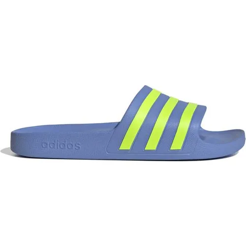 adidas Unisex Adilette Aqua Slides, Blue Fusion/Lucid Lemon, 47 EU - Dusch- & Badeschuhe für Herren mit weichem Cloudfoam Fußbett für ultimativen Tragekomfort und schnell trocknendem Material – ideal für den Sommer!