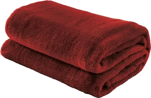 Erwin Müller Teddy-Fleece-Wohndecke Salerno, 200x220 cm - Bettdecken - Flauschige, pflegeleichte Kuscheldecke aus Teddyfleece und Velours, ideal zum Entspannen auf dem Sofa oder unterwegs.
