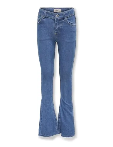 KIDS ONLY Bootcut-Jeans KOGHUSH FLARED DNM AKM186 NOOS blau 116 - Kinderhosen mit modischem Bootcut-Schnitt, aus pflegeleichtem Stretch-Denim für optimalen Komfort und Bewegungsfreiheit.