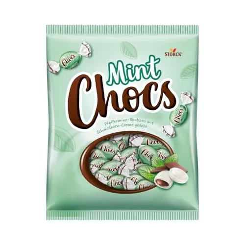 Storck Mint Chocs Pfefferminz Bonbons 425g - Süßes & Knabbereien, erfrischende Kombination aus Minze und Schokolade für ein einmaliges Geschmackserlebnis.