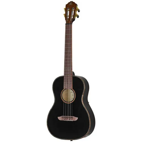 Ortega RUOX-BA Onyx Series Bariton Ukulele - Elegante Bariton Ukulele der Onyx Series, mit Fichtendecke und Mahagoniboden. Ideal für Musiker, die einen vollen Klang und ein stilvolles Design schätzen.