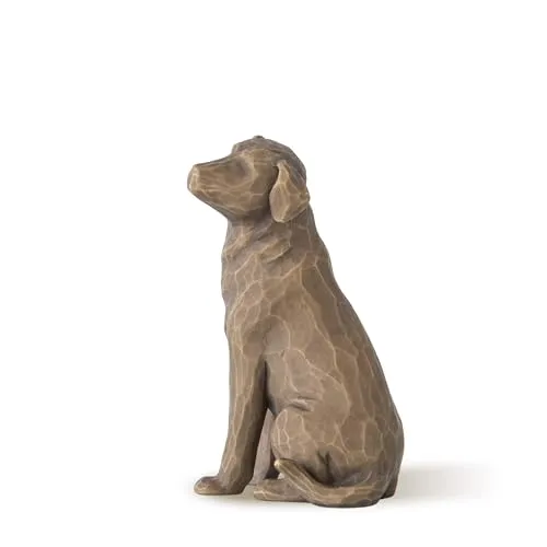 Willow Tree Love My Dog Dark Figurine - Sammlerfigur von Willow Tree, handgemacht und handbemalt, ideal als liebevolles Geschenk für Hundeliebhaber, kommt in einer eleganten Geschenkbox.