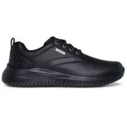 Skechers USA Men's Delson 3.0 Glavine Sneaker - Black Leather, 44 EU - Herren-Sneaker mit luftgekühltem Memory-Schaum und wasserdichter Goga Mattenbogen für optimalen Komfort und Stil.