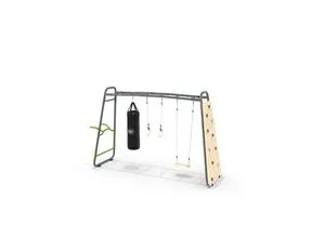 EXIT GetSet monkeybar MB320 - Vielseitiges Outdoor-Spielgerät - Outdoor-Spielzeug mit 4 Metern Länge, inklusive Push-up-Stange, Dip Station, Battle Rope-Ringe und mehr für Fitness und Spiel im Freien.