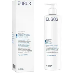 Eubos Flüssig blau mit Dosiersp. - Medizinische Körperpflege für empfindliche Haut, unparfümiert und ideal bei Seifenunverträglichkeit. Mild reinigend und pH-hautneutral für tägliche Anwendung.