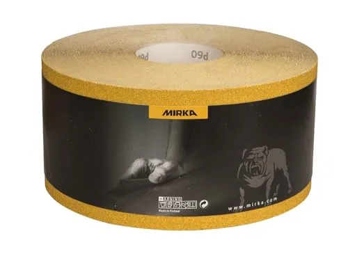 GOLD 115mm x 50m Rolle P180 Schleifmittel - Zubehör für Elektrowerkzeug, hochwertige Schleifmittelqualität mit langer Standzeit, ideal für das Schleifen von Holz und Füllern.