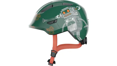 Abus Smiley 3.0 Fahrradhelm Kinderhelm shiny green - Fahrradhelm für Kinder, Gewicht nur 220g, mit einstellbarer Passform für optimalen Tragekomfort und Sicherheit beim Radsport.