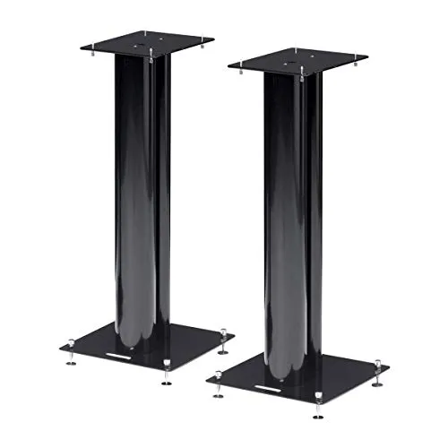 norstone Stylum 2 Lautsprecherständer schwarz - Lautsprecher Zubehör, extrem stabil mit einer Tragfähigkeit von bis zu 50 kg, pulverbeschichtet und 60 cm hoch, ideal für perfekte Klangplatzierung.