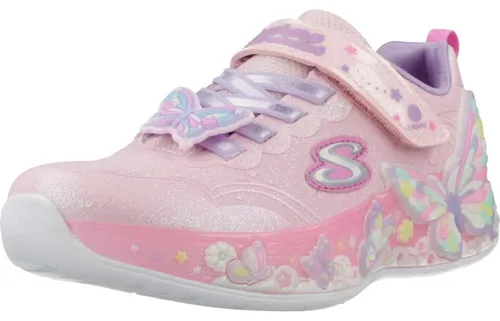 Skechers Butterfly Bliss Sneaker Rosa in Gr. 33 - Bunter Leuchtsneaker mit Schmetterlingsmotiv aus der Magical Collection. Das glitzernde Obermaterial und die bequeme Innensohle sorgen für Freude und Komfort beim Spielen.