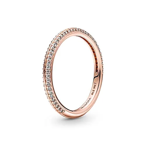 PANDORA ME Ring "Pavé" rosévergoldet mit Zirkonia - Eleganter Damenring aus 14 Karat rosévergoldetem Material, individuell kombinierbar mit 72 funkelnden Zirkonia für strahlende Akzente und maximale Personalisierung.
