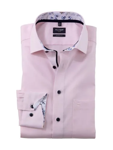 OLYMP Businesshemd Luxor modern fit rosa 48 - Elegantes Businesshemd für Herren, aus 100% Baumwolle, mit modernem Fit und Kentkragen, ideal für stilvolle Auftritte im Büro oder bei Abendveranstaltungen.