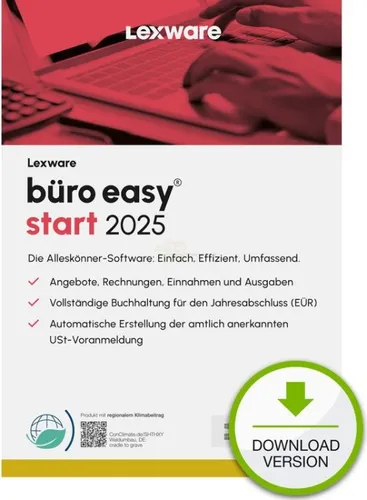 Lexware büro easy start 2025 Abo Download - Office-Software mit umfassenden Funktionen für eine einfache Buchhaltung, ideal für Selbstständige und kleine Unternehmen.
