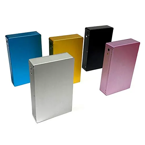 Zigarettenbox Aluminium Zigarettenetui Zigarettendose Zigarettenschachtel Etui Spender Metall Für 12 Zigaretten (Schwarz)
