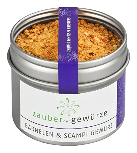 Zauber der Gewürze Garnelen und Scampi Gewürz, Garnelengewürz, auch lecker als Fischgewürz und Gewürzmischung für Meeresfrüchte, Premium-Qualität in wiederverschließbarer Aroma-Dose, 75 g