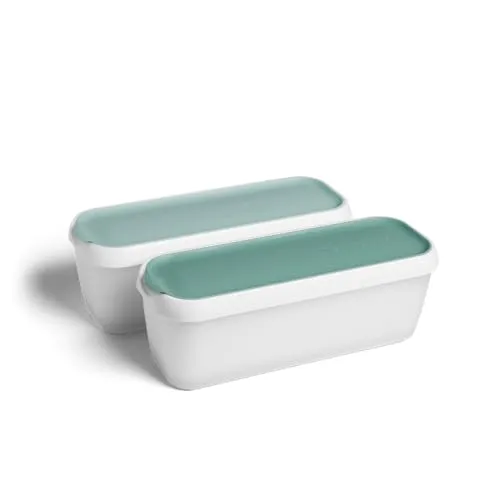 SPRINGLANE 2er-Set Eisbehälter für Speiseeis 1 L - Eisschalen in BPA-freiem Kunststoff, mit luftdichten Deckeln für maximalen Eisgenuss und ideal für große Portionen dank 1 Liter Fassungsvermögen.