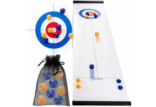 Goods+Gadgets Mini Curling Spieltisch – Indoor Curling Spaß für die ganze Familie - Erleben Sie mit dem Goods+Gadgets Mini Curling Spieltisch echtes Eisstockschießen für Kinder und Erwachsene! Ideal als Gesellschaftsspiel für spannende Wettkämpfe und zur Förderung von Geschicklichkeit und Taktik.