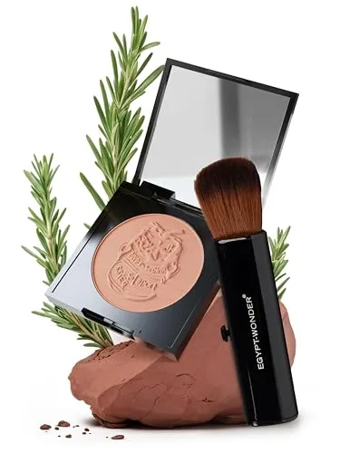 EGYPT-WONDER® Make-Up Compact Matt Puder - 10g Set mit Pinsel- Das Original seit 1980 für den perfekten Teint I Mineral Powder für jeden Hauttyp I Beauty cream Make Up Powder