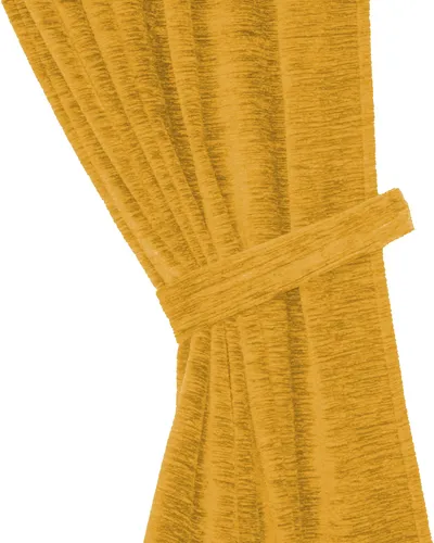 Wirth Raffhalter Thermo-Chenille 2er Set, goldfarben, 100 cm x 6 cm - Praktisches 2-teiliges Set aus Thermo-Chenille für stilvolle Gardinenaufhängung. Mit edler altgoldfarbener Optik und hochwertigem Polyacryl-Material ideal für jeden Wohnraum.