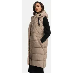 MARIKOO Damen Winterweste N018 - Stylische Steppweste mit Kapuze - Funktionsjacken: Warme Damen Winterweste mit Kuschelstoff und Magnetverschluss, ideal für kaltes Wetter, in Größen XS-3XL erhältlich.