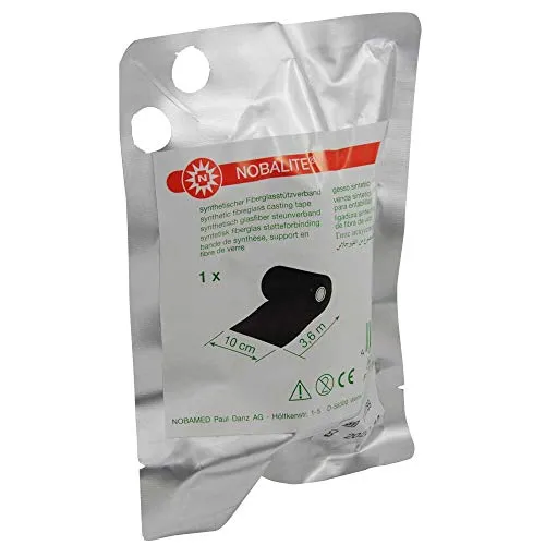 NOBALITE® schwarz synthetischer Stützverband Castverband Gips Verband, Fiberglas, 7,5 cm, 1St