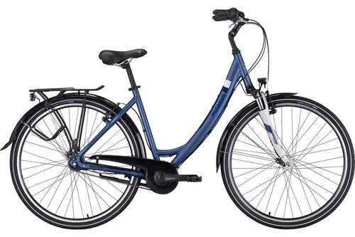 Pegasus Piazza 7 Damen blau 2025 - 28" - 55 cm - Fahrräder, stylisches Damenfahrrad mit 7 Gängen für komfortable Fahrten in der Stadt.
