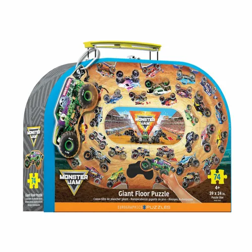 Eurographics Bodenpuzzle im Koffer Monster Jam Tucks - Bodenpuzzle, 74 Teile