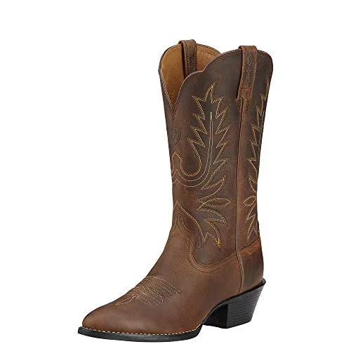 ARIAT Heritage Cowboy Stil Leder Damen Stiefel IN Brown UK 3 - 9