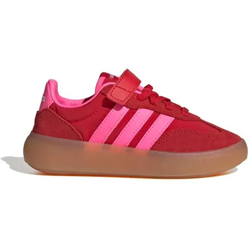 Adidas Kinder Sportschuhe Barreda Decode EL C, Gr. 34 - Sneaker mit elastischen Schnürsenkeln für einfaches An- und Ausziehen, ideal für Schule und Spiel. Das stylische Design kombiniert Nylon mit Wildleder-Overlays für einen coolen Look.