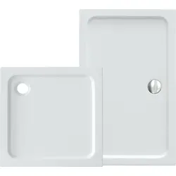 VILSTEIN Duschwanne 80x80 cm – Glasfaserverstärkt in Hochglanz Weiß - Glasfaserverstärkte Duschwanne mit 5 cm Höhe, ideal für den ebenerdigen oder erhöhten Einbau. Mit praktischem Gefälle für optimalen Wasserabfluss und Schutzfolie für sichere Lieferung.