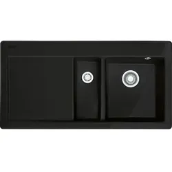 FRANKE Einbauspüle Mythos MTK 651-100 Fraceram - Spülen aus Fraceram mit innovativem Druckknopfventil für einfachen Wasserablauf. Ideal für moderne Küchen mit reduziertem Design und 1 1/2 Becken-Version.
